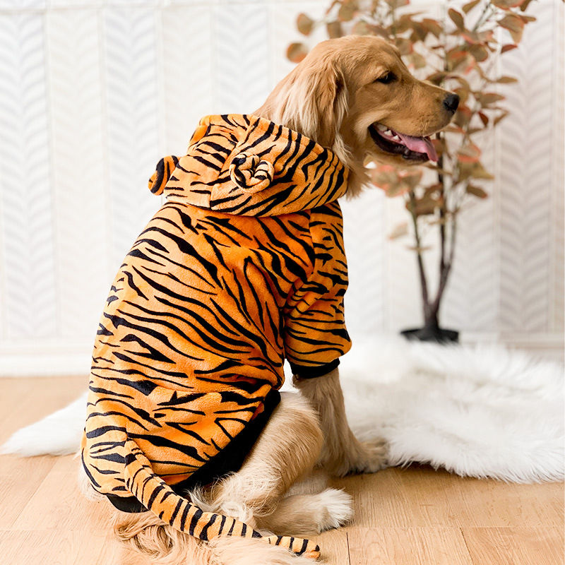 Thumbnail: Pet Dog Golden Retriever Clothes Tiger Pet Costume