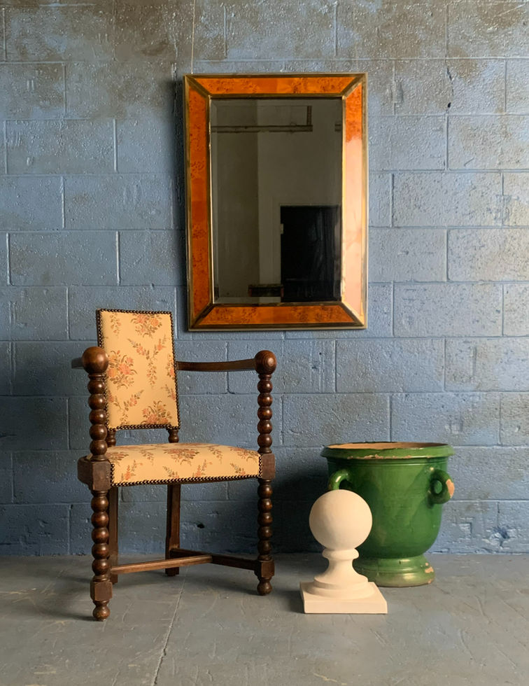 Set of 2 1930's Neo-Basque French Carved Wood Armchairs