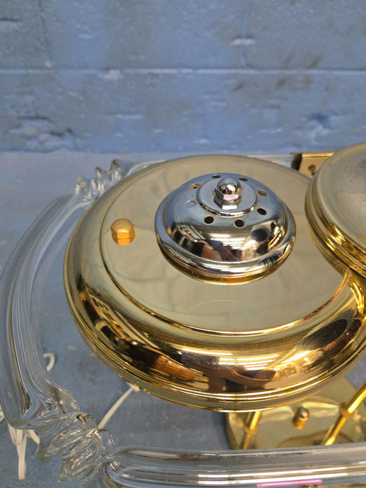 Brass and Glass Lamp Circa 1970