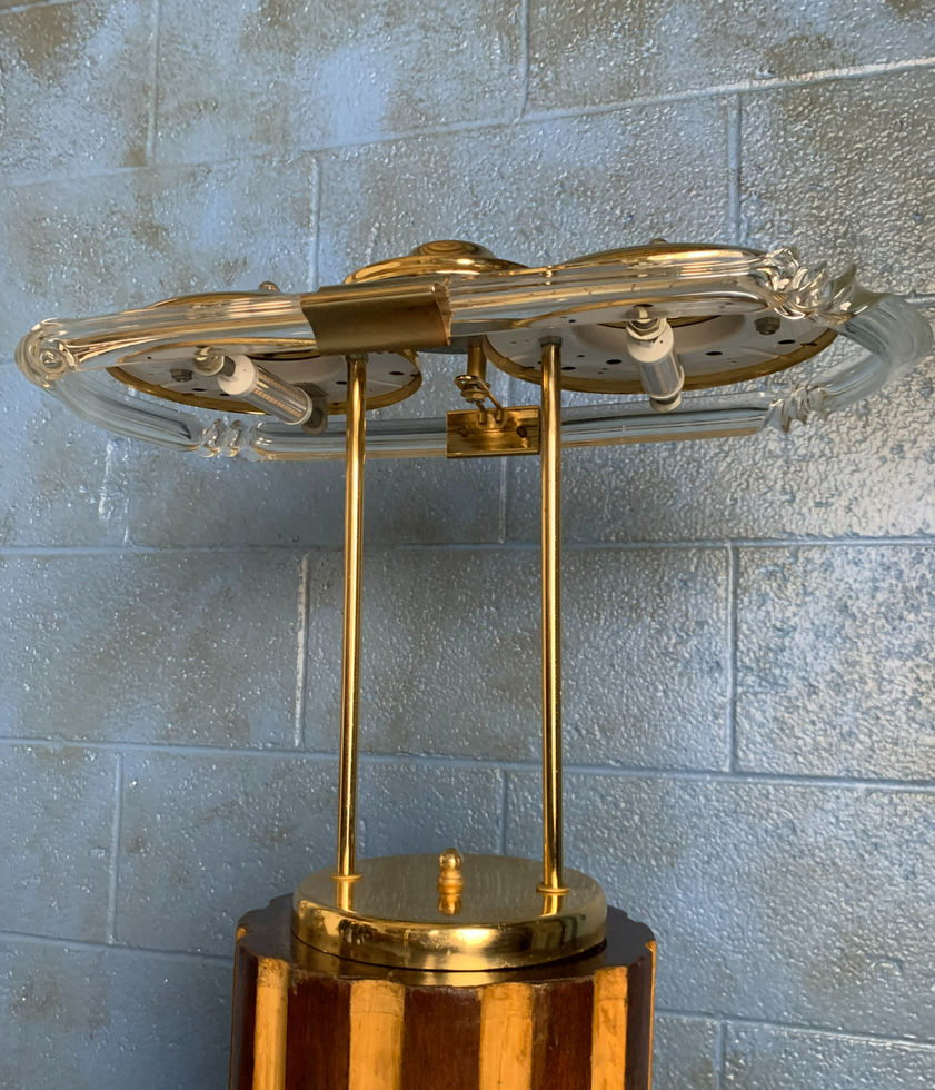 Brass and Glass Circa 1970 Lamp