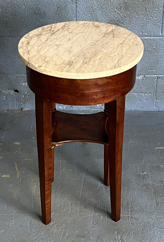 Round Marble Top Drink Table, Circa 1880 16-3/4" D x 27" H