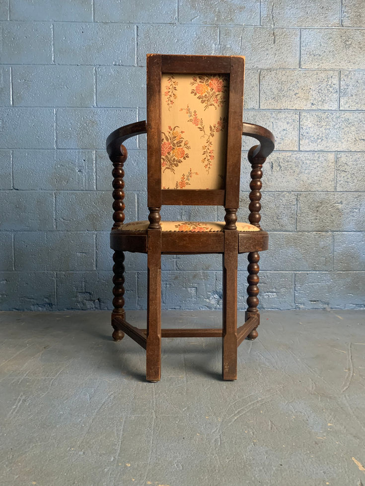Set of 2 1930's Neo-Basque French Carved Wood Armchairs
