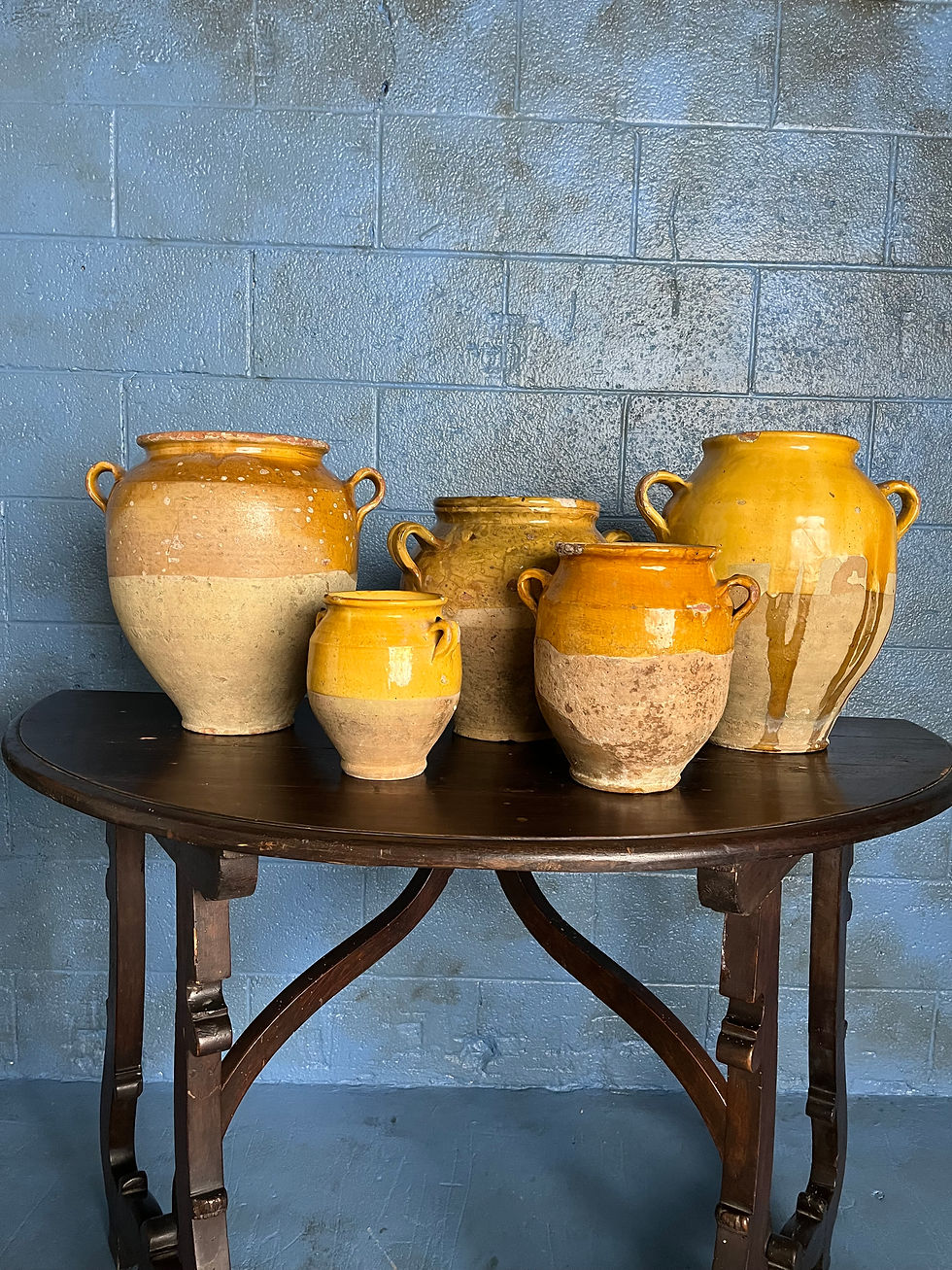 Glazed Terracotta French Confit Pot 14-1/2" H x 13" W