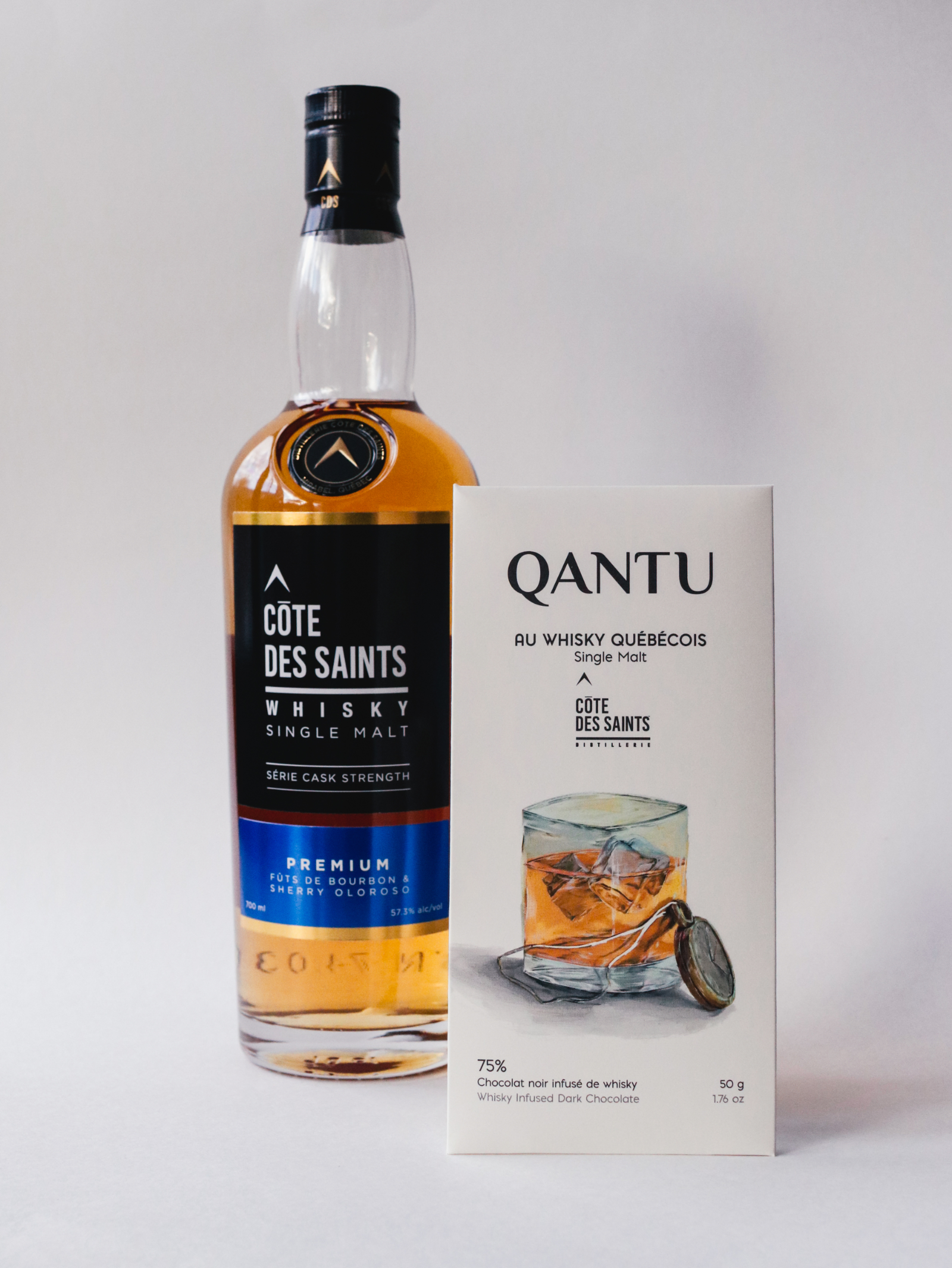 Chocolat noir 75% au Whisky Côte-des-Saints