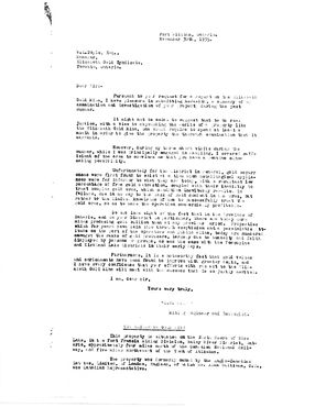 1935 metallurgical and ore dressing laboratory report analyzing gold ore from the Elizabeth Mine on the Fern Elizabeth Gold P