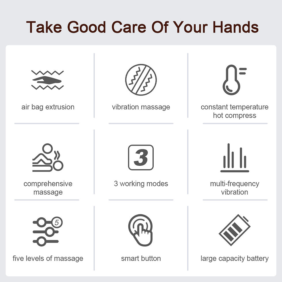 Thumbnail: 5 Level Smart Air Pressure Hand Massager Palm Acupoint Compression Vibration Hot