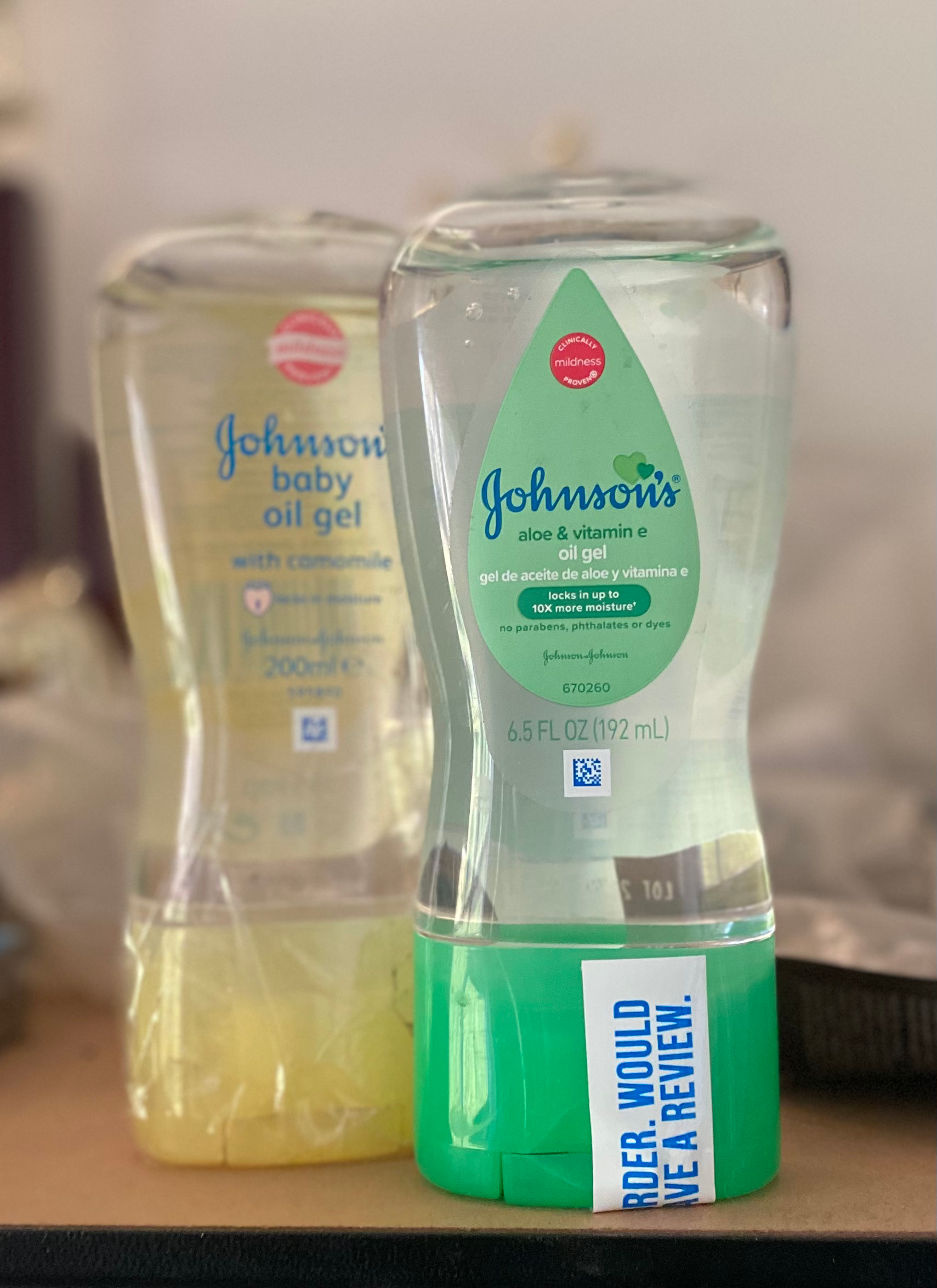 Johnson’s Baby Oil gel 