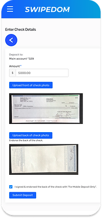 SWIPEDOM check deposit