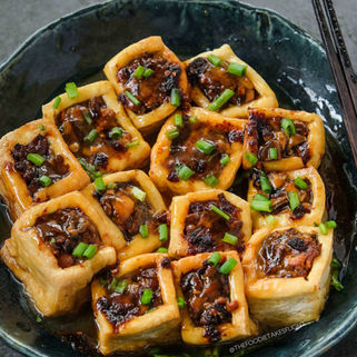 Vegan Hakka-Style Stuffed Tofu