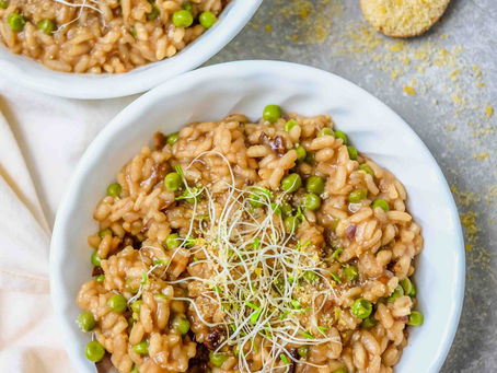 Vegan Pea and Mushroom Risotto