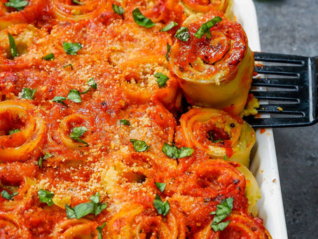 Baked Pasta Roll-Ups with Tofu Ricotta (Vegan Recipe)