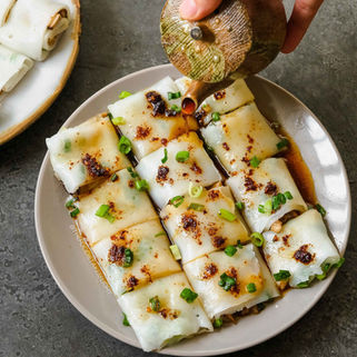 Microwave Mushroom Cheung Fun (Vegan Rice Noodle Rolls)