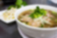 Vietnamese rice noodle soup with sliced steaks or Meatballs