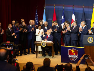 Trump anuncia coalición "Escudo de las Américas" con apoyo de líderes y participación clave de Nayib Bukele