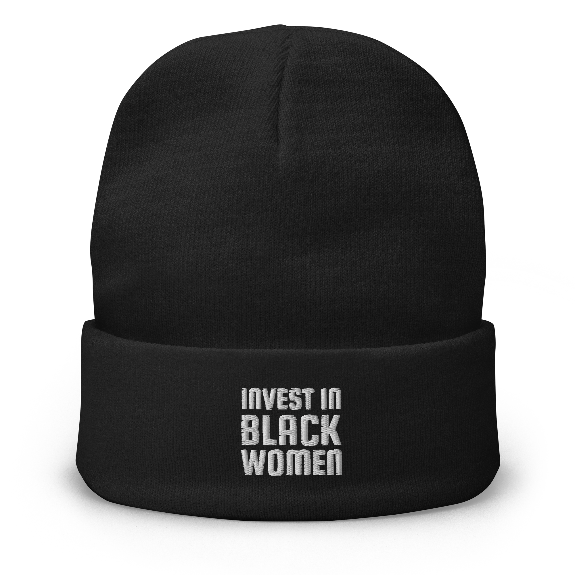 Invest In Black Women Embroidered Beanie Hat