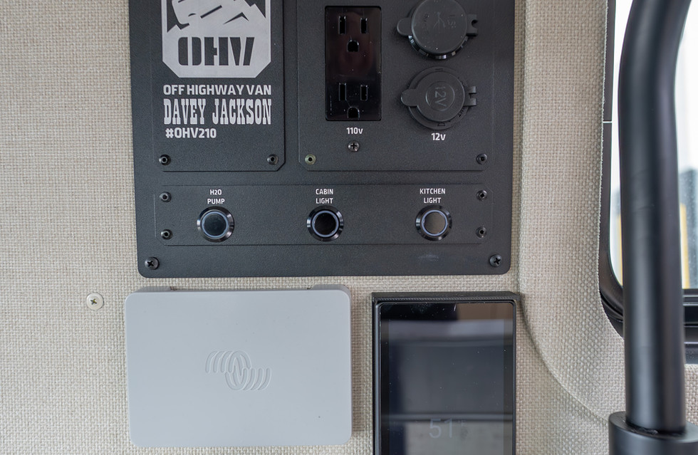 Davey Jackson 170 Pro Off-Grid Offroad Adventure Camper Van Control Panel
