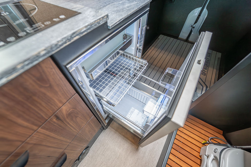Isotherm 130L Camper Van Refrigerator in an Off Highway Van