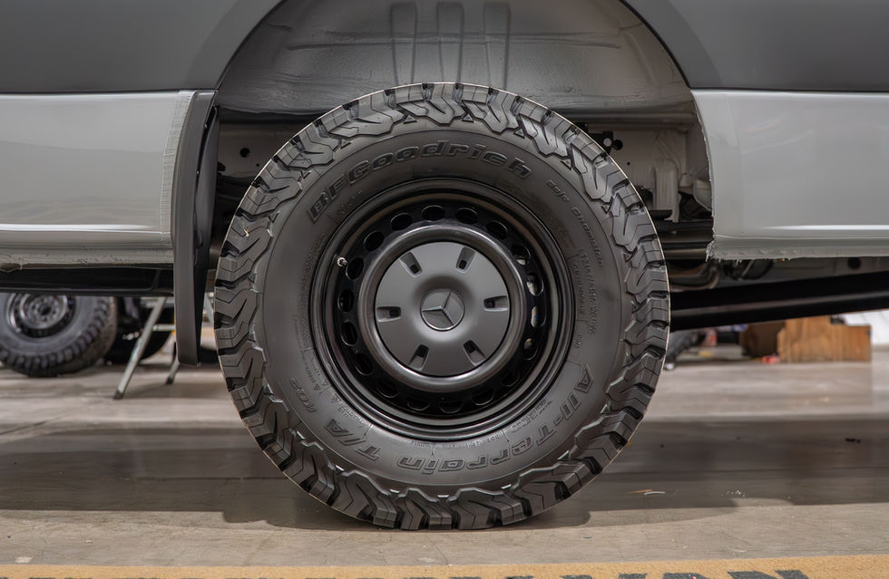 30" BF Goodrich K03 A/T Tires on Doc Holliday 170 Basecamp+ Off-Grid Offroad Adventure Camper Van by Off Highway Van