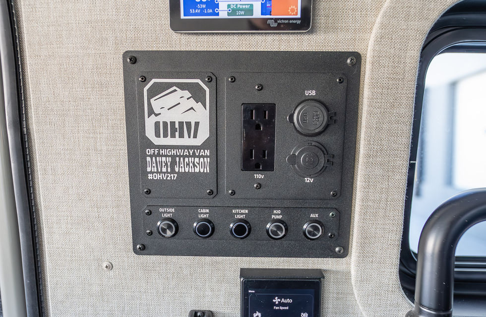 Davey Jackson 170 Pro-XR Adventure Off Grid Offroad Adventure Camper Van Control Panel