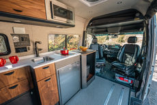 2026 Off Highway Van Doc Holliday 170 Offroad Off-Grid Mercedes Sprinter Camper Van Kitchen + Cockpit