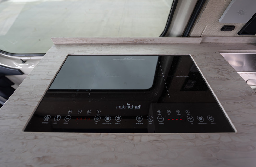 Dual-Burner Induction Cooktop in Davey Jackson 170 Pro Camper Van Kitchen