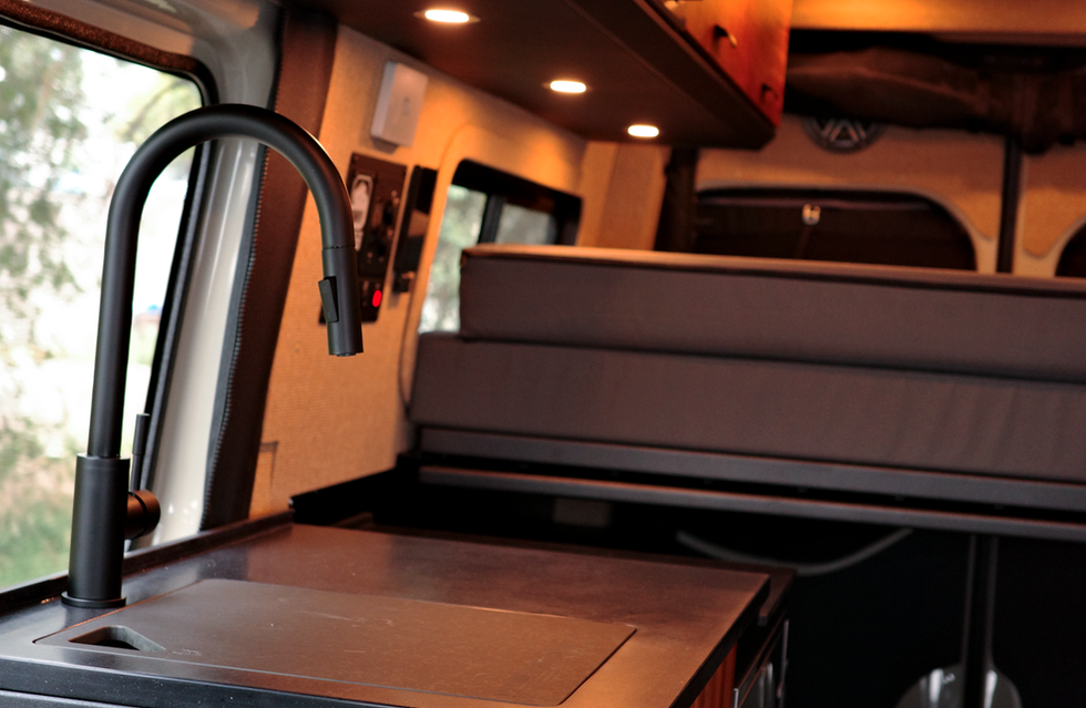 2026 Davey Jackson 144 Pro Luxury Off Grid Camper Van Kitchen Engineered by Off Highway Van