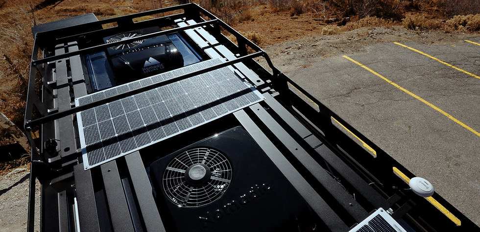 Dark Star Offroad Series A Roof Rack on a 2025 Off Highway Van Custom Offroad Mercedes Sprinter Passenger Van