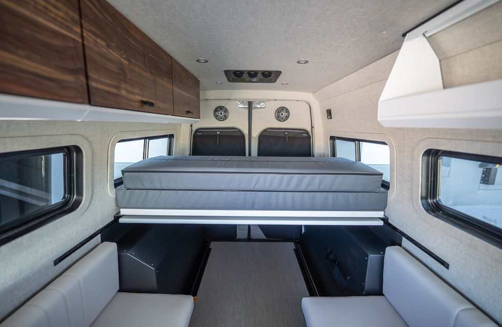 Davey Jackson 170 Pro-XR Adventure Camper Van Olypic Queen Bedframe Stowed