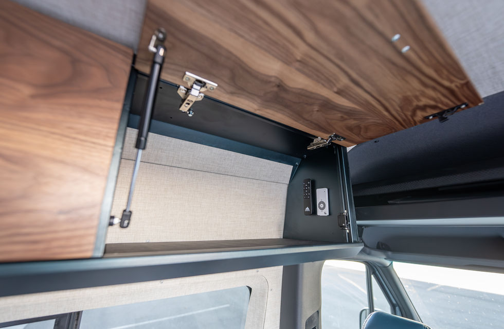Series A Aluminum Upper Cabinets By Off Highway Van in Sundance Kid 144 Pro-X Adventure Van