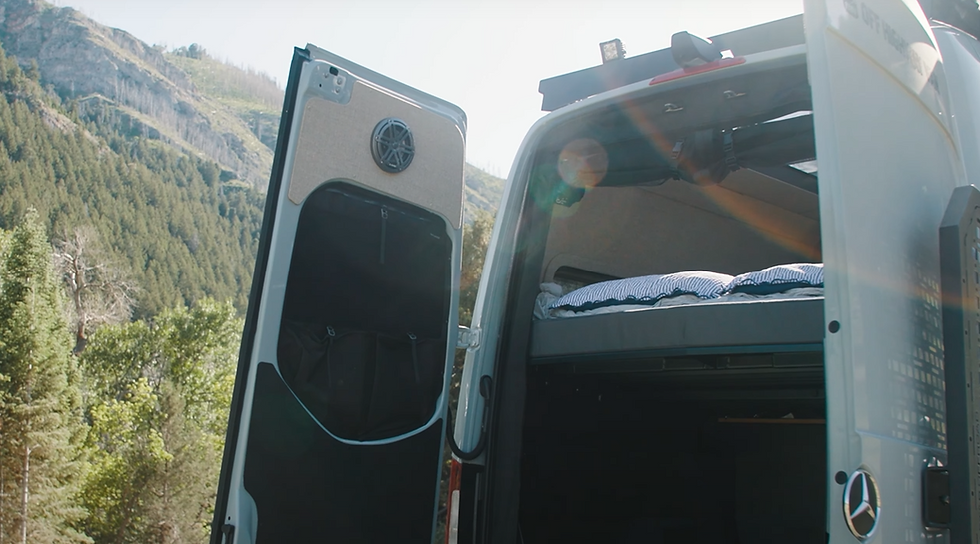 JL Audio Rear Door Speaker System in a 2025 Davey Jackson Off-Grid Camper Van by Off Highway Van