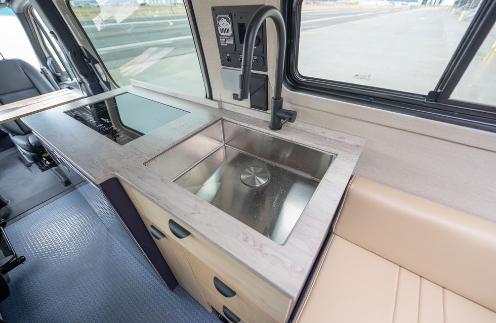 Davey Jackson 170 Pro Off-Grid Offroad Adventure Camper Van Galley Kitchen by Off Highway Van