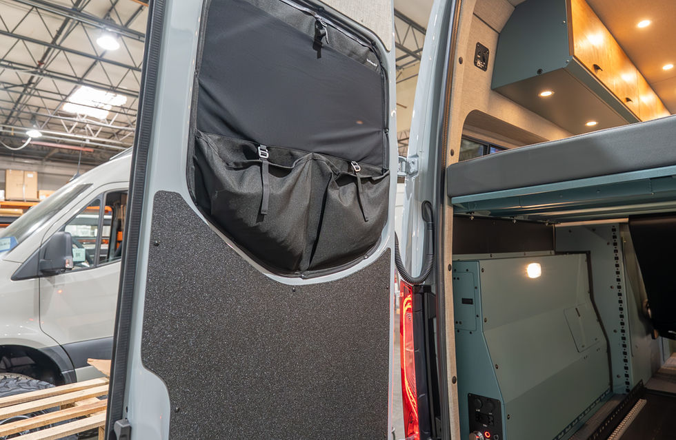 Doc Holliday 170 Basecamp+ Camper Van Gear Garage Rear Door Storage by Off Highway Van