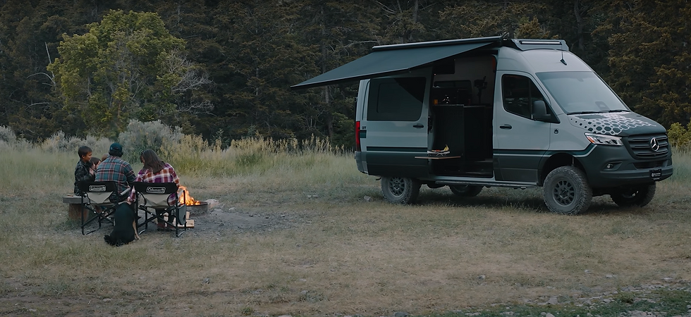 Girard Power Legless Awning on a 2025 Off Highway Van Off-Grid Camper Van
