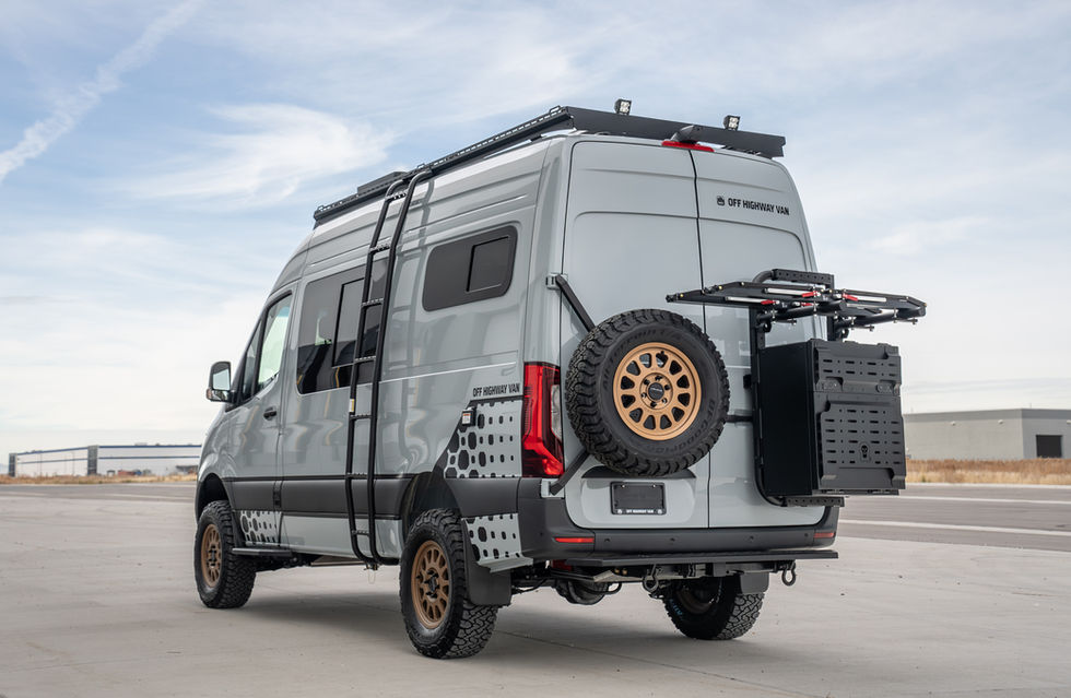 Davey Jackson 144 Pro-X Off-Grid Adventure Van With OWL Box and Dark Star Offroad Tire Carrier