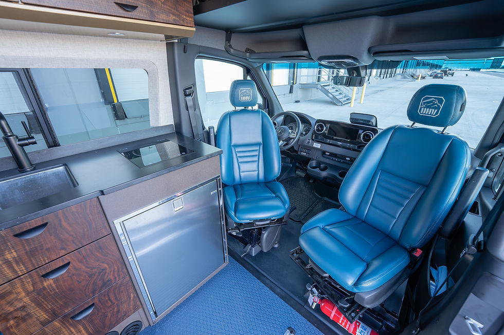 Sundance Kid Pro 144 Camper Van Cockpit + Kitchen