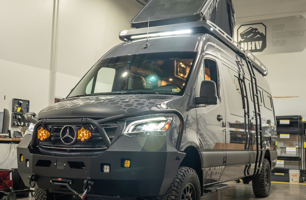 Davey Jackson 170 Pro-X Offroad Off-Grid Adventure Camper Van Exterior by Off Highway Van With Awning and Rooftop Tent