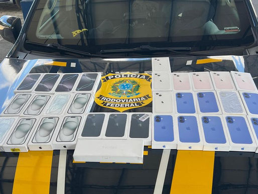 Celulares sem nota avaliados em R$170 mil são apreendidos pela PRF em Caruaru