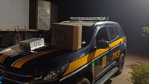 PRF apreende mais 235 mil maços de cigarros contrabandeados dentro de caminhão em Caxambu (MG)