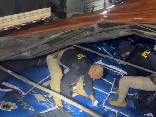Grande carregamento de cocaína escondido em carga de milho de pipoca é apreendido na BR-153, em Uruaçu (GO)