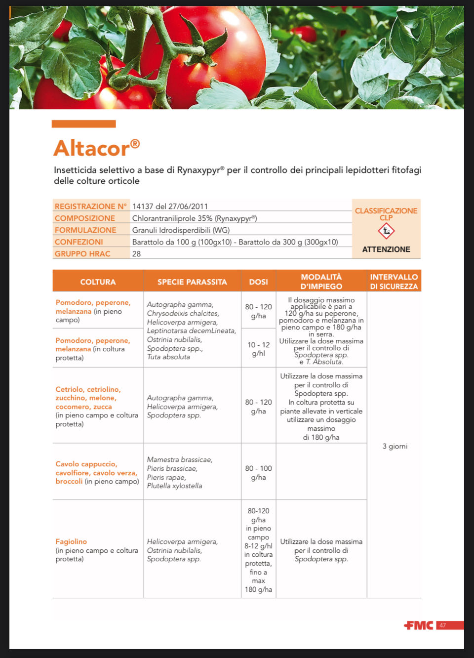 Miniatura: Altacor da gr 300 num. Reg. 14137