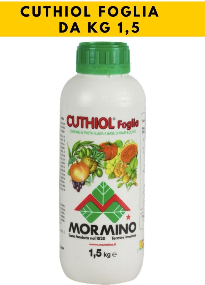 Miniatura: CUTHIOL FOGLIA RAME E ZOLFO LIQUIDO 1,5 KG AMMESSO IN AGRICOLTURA BIO