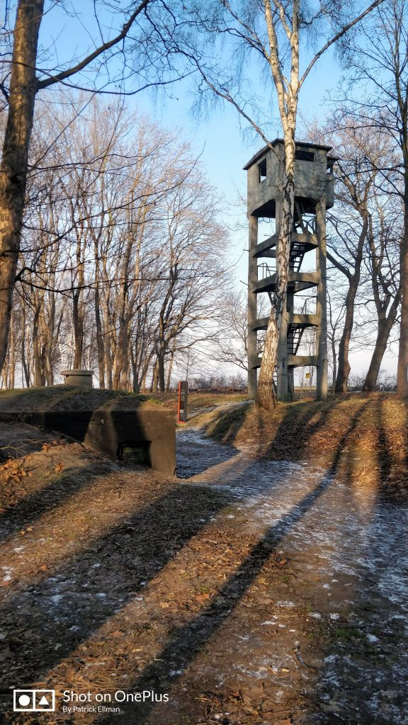 bilden visar ett vakt torn vid Westerplatte som står kvar sedan andra världskriget i Gdansk polen.