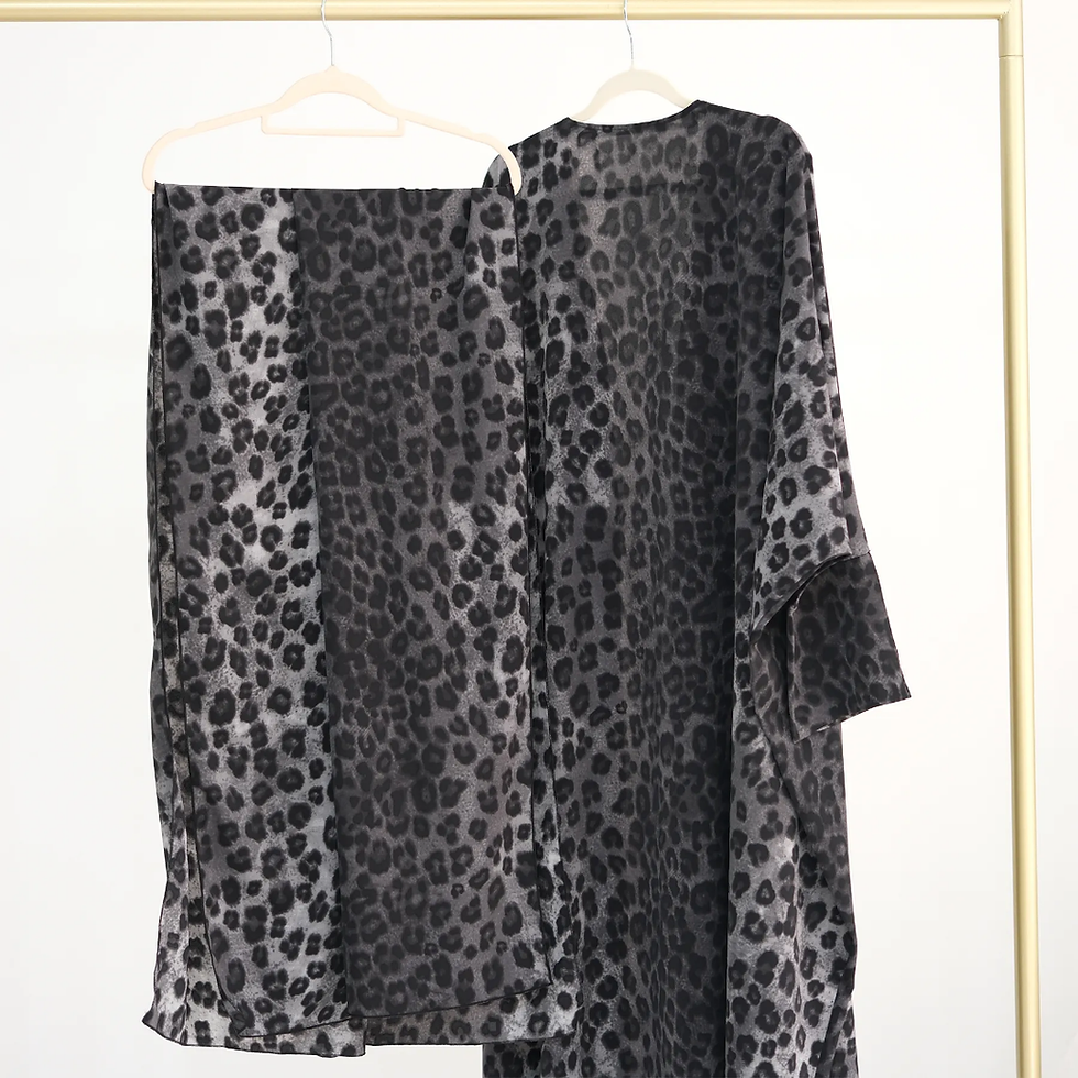 Thumbnail: Black Sahara Open Abaya with Matching Hijab