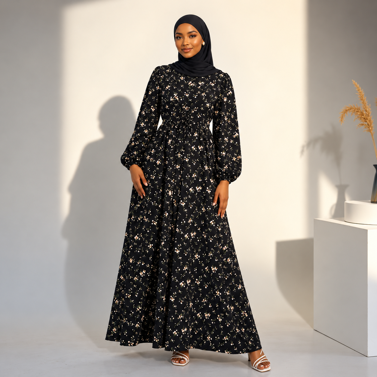 Summer Floral Maxi Dress in breezy Nida fabric
