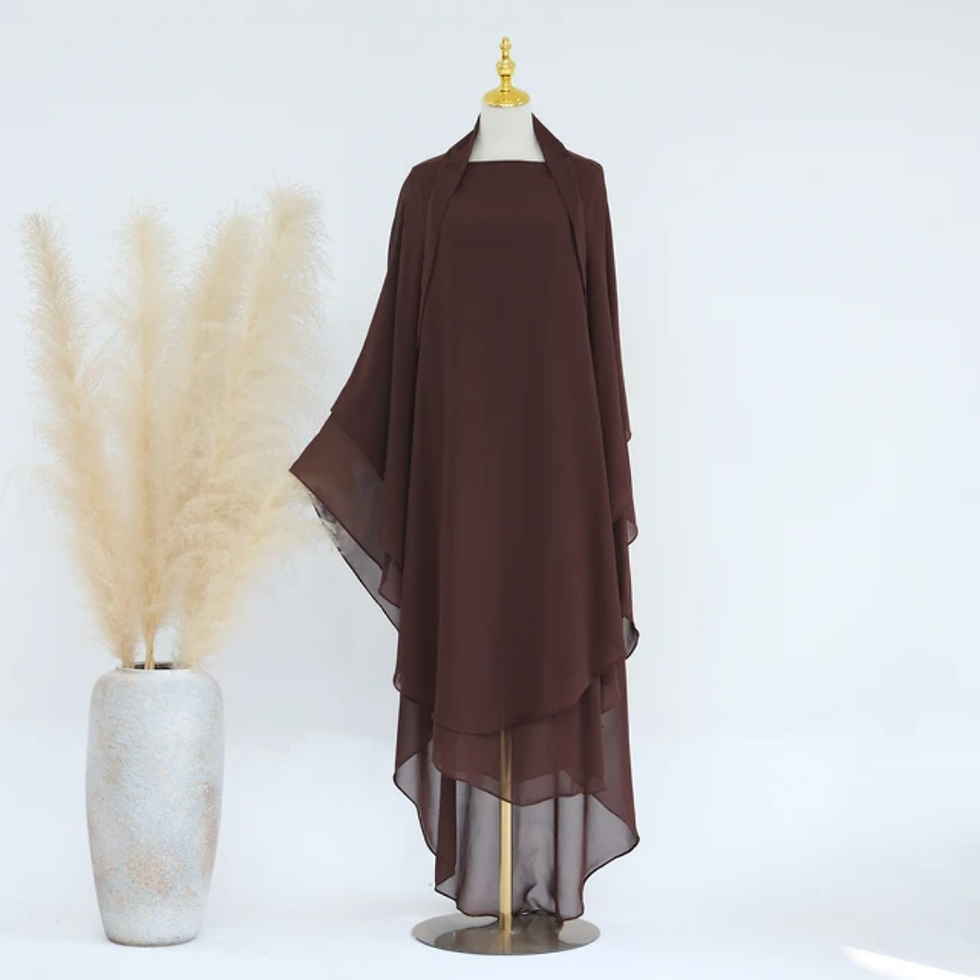 Thumbnail: Two-Layer Chiffon Maxi Khimar
