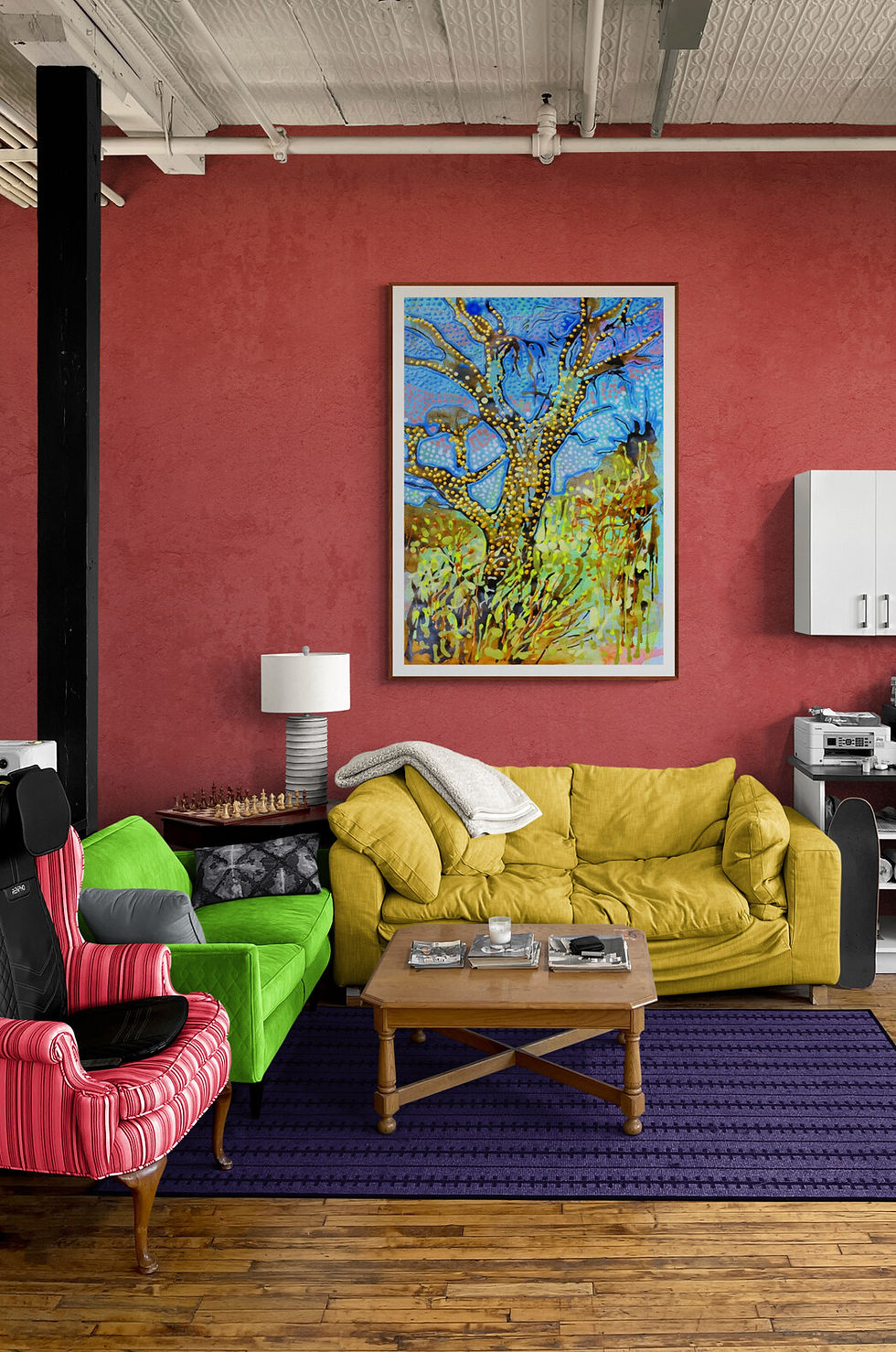 Butter with a fluorescent filter.