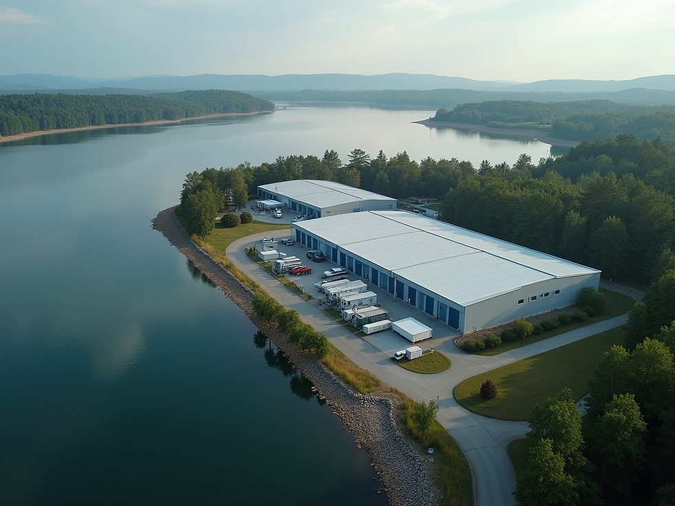 Eye-level view of a Lake of the Ozarks small business storefront with clear signage