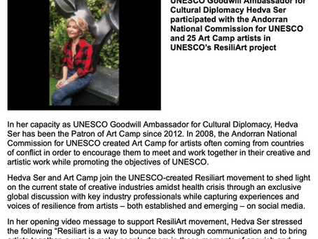 Hedva Ser mobilise des artistes d’Art Camp pour soutenir le mouvement ResiliArt de l'UNESCO / He