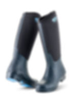 Front and Rear angle of Rideline Black Riding Boot with HARD TOE™ TECHNOLOGY AND REINFORCED HEEL, KICK SPUR and GRIP-GRID pad