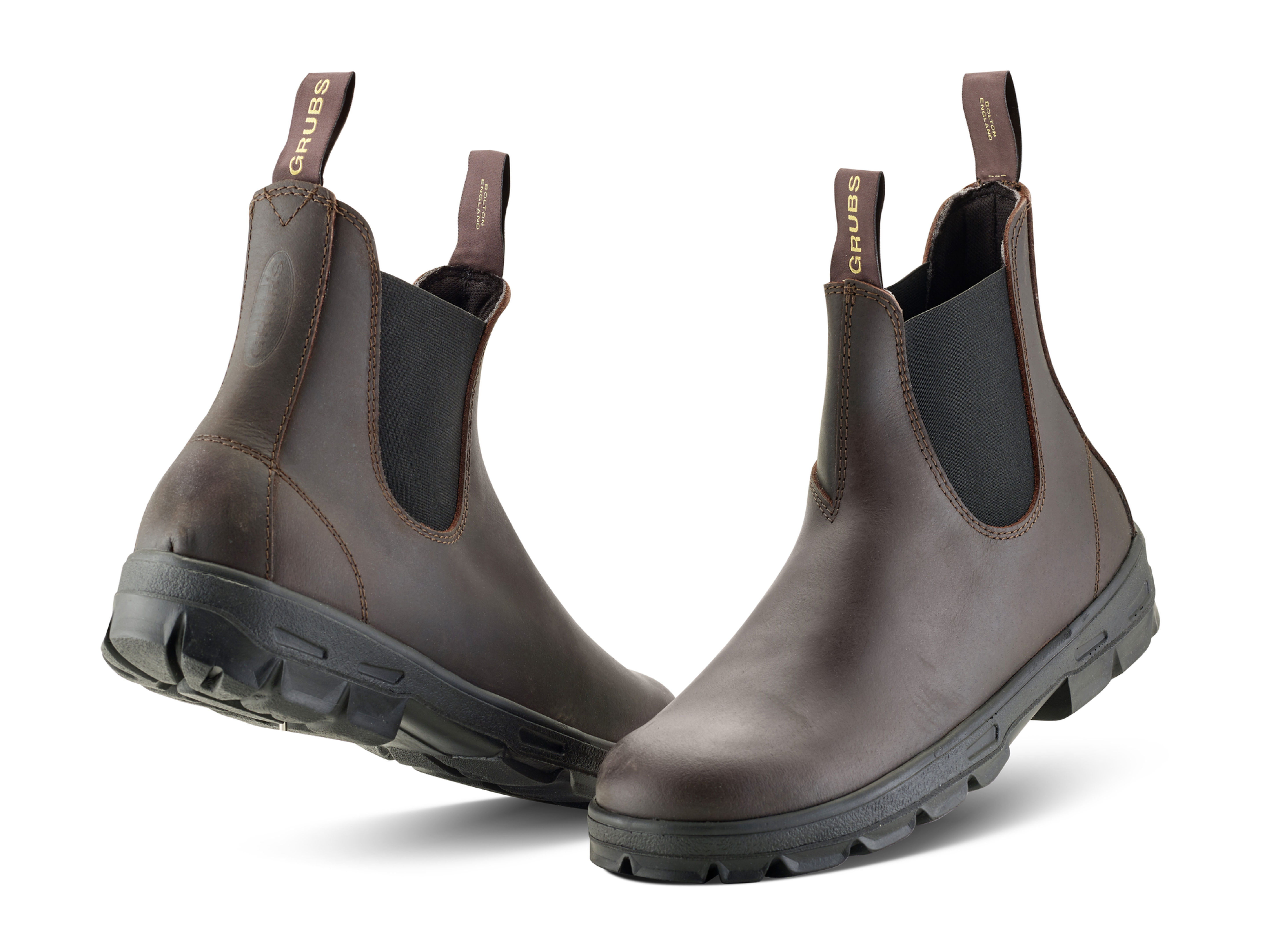 Front and Rear angle of Whirlwind Mahoga Safety Boot, ENISO 20347 standard, acid and oil resistant sole and breathable lining